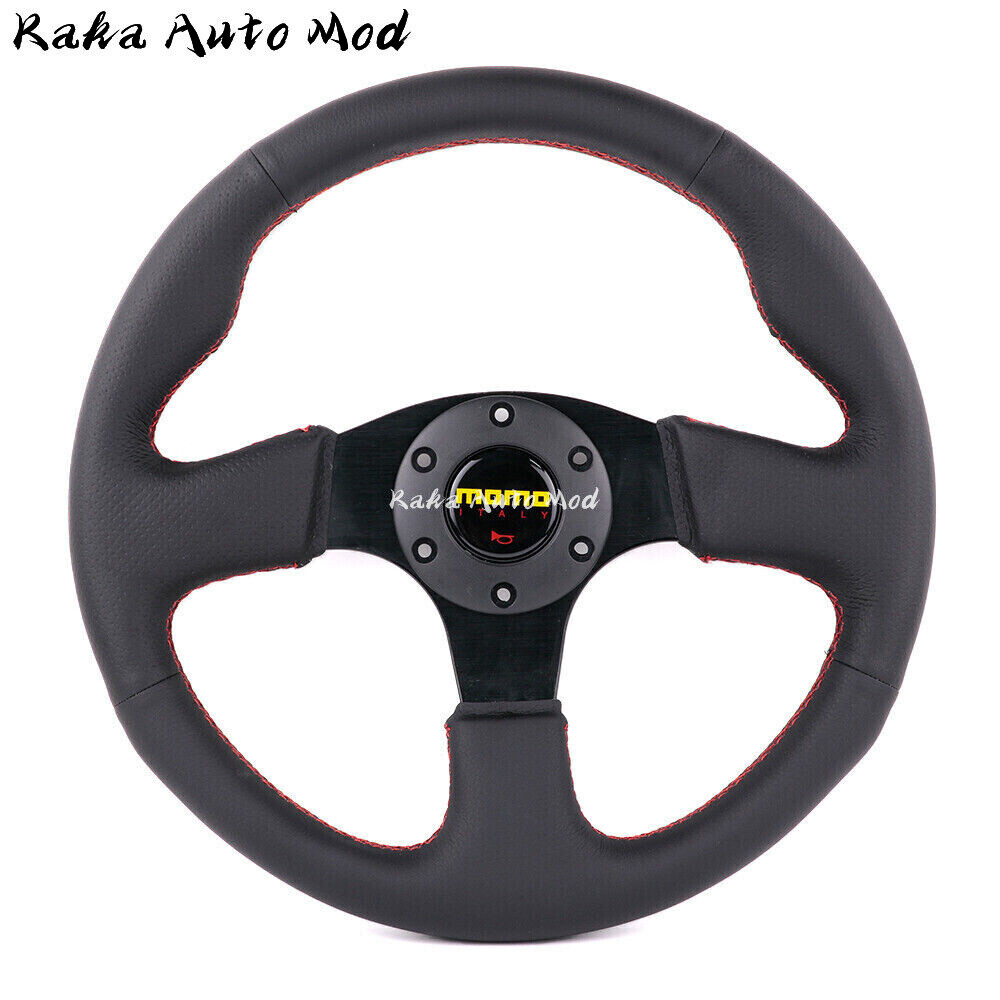 13inch momo Perforated Genuine Leather Drift Sport Steering Wheel