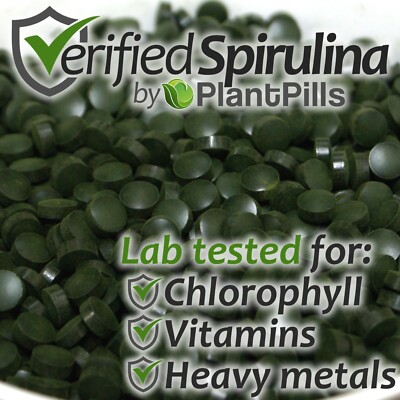 500 Gramm PlantPills 100% Spirulina Tabletten (2500x 200mg Tabletten) Hochwertig