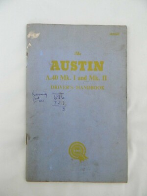 Austin A40 MK1 und MK2 Treiberhandbuch (Teilenr.AKD3685) 