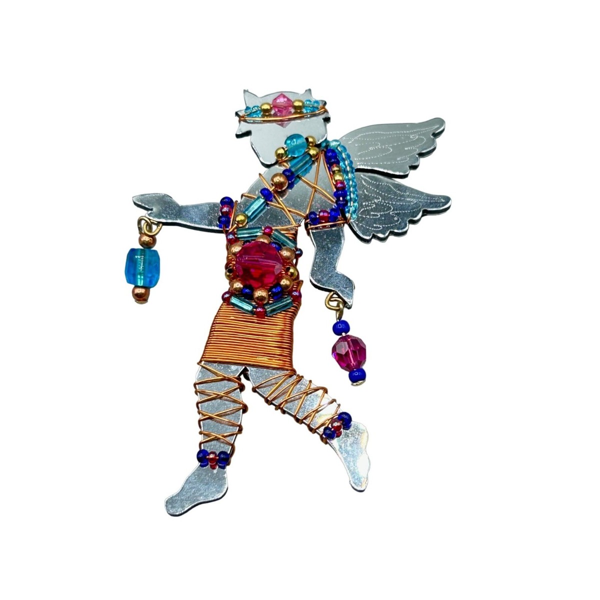 Vintage LIZTECH Woodland Sprite Brooch Angel Fairy Pin Winged