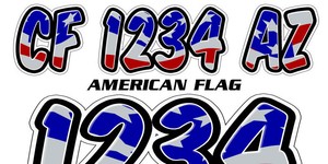 American Flag Custom Boat Registration Numbers Decals ...