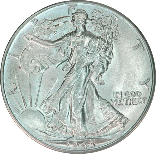 1943 50C Walking Liberty Half Dollar Uncirculated Full Luster QRC#4