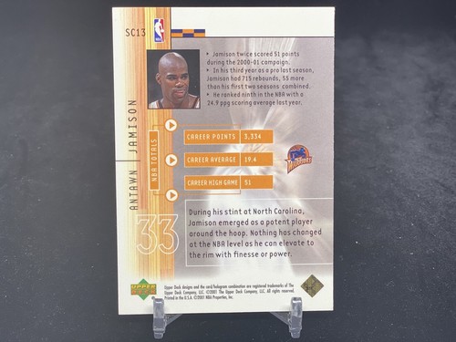 ANTAWN JAMISON 2001-02 UPPER DECK BASKETBALL #SC13 SLAM CENTER INSERT / WARRIORS - Picture 2 of 2