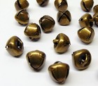 Lot 100 Antique Brass Finish Jingle Bells 11mm - 12mm Primitive Steampunk ~1/2"