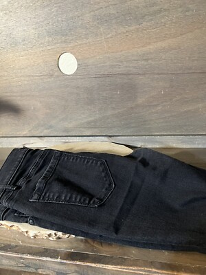 Ann Taylor LOFT modern skinny jeans womens size 8/29 stretch BLACK CUFFED