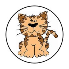 48 Cat 2   ENVELOPE SEALS LABELS STICKERS 1.2" ROUND