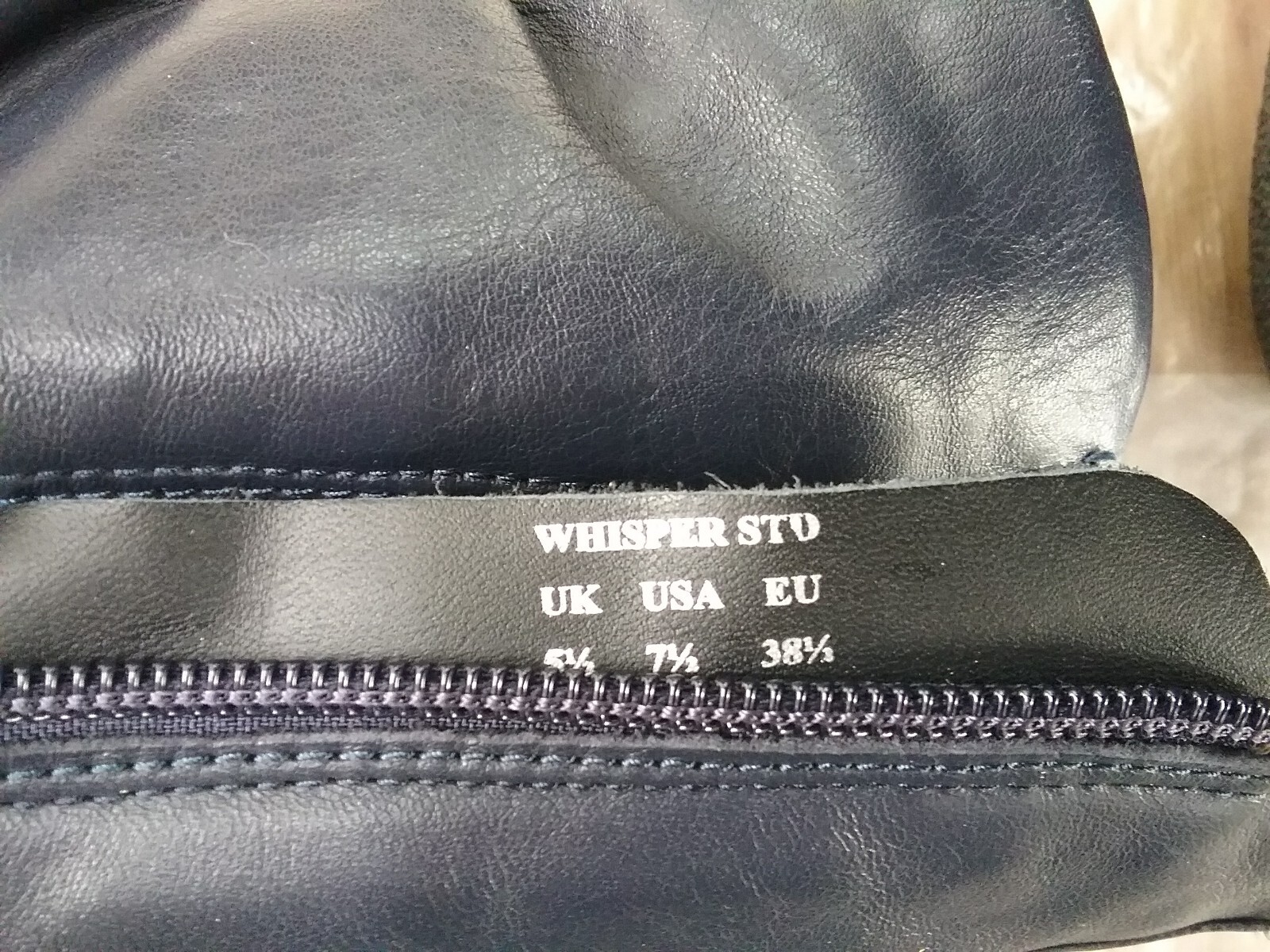 HOTTER WHISPER NAVY BLUE LEATHER TWIN SIDE ZIP BOOTS SIZE UK 5.5 STD