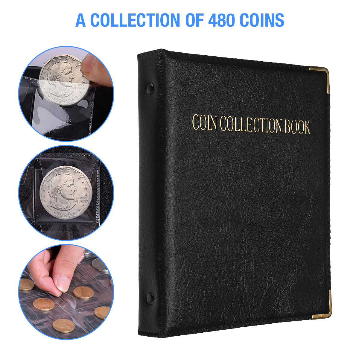 480 Pocket World Coin Storage Book Large Capacity Folder Collection Holder Album