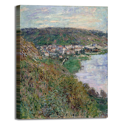 Monet Ansicht von Vétheuil Design Bild Druck Leinwand Gemälde Rahmen Wohnkultur