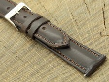 Vintage Watch Band Leather w Silver Tone Buckle NOS Unused 18mm Water Resistant