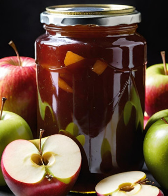 HOMEMADE FRESH MADE 1.8 kg 4 lbs. APPLE JAM APPLE PRESERVES GLASS BOTTLE QUALITY