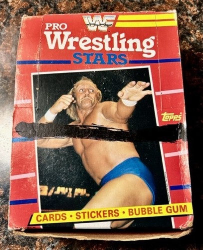 1985 Topps WWF Pro Wrestling Stars Wax Box - 36 Factory Sealed Packs - Rare