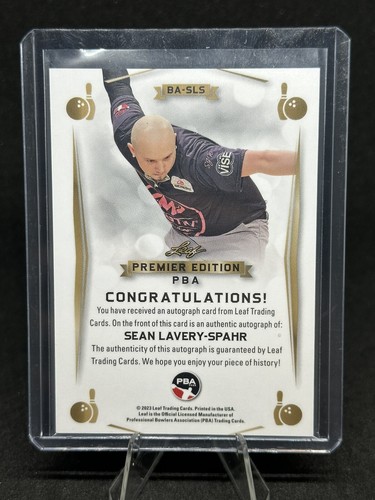 2023 Blatt PBA Premier Edition Sean Lavery-Spahr Basis AUTO #BA-SLS - Bild 4 von 4
