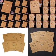 12 Constellation Pendant Necklace Zodiac Sign Necklace Birthday Gifts Message