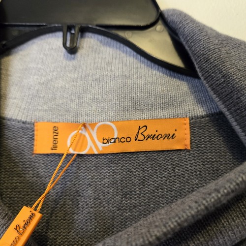 Bianco Brioni Pullover Sweater Herren 4XL Firenze Schalkragen grau LS Preppy NEU - Bild 3 von 7