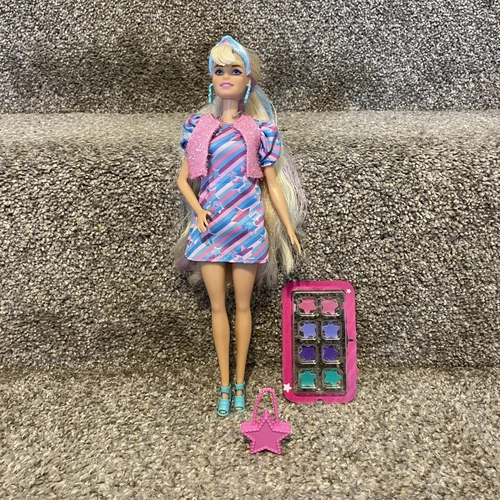Barbie Totally Hair Star-Themed Doll 8.5" Fantasy Hair 15 Fashion 8 Color Change