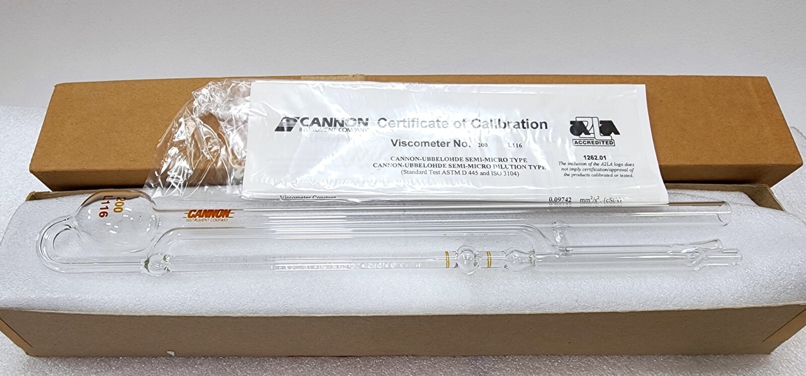 Cannon 9722-H65 Viscometer Ubbelohde Semi-Micro Calibrated, Size 200