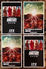 MY CHEMICAL ROMANCE Danger Days Ltd Ed RARE Mini Tour Posters +BONUS Stickers