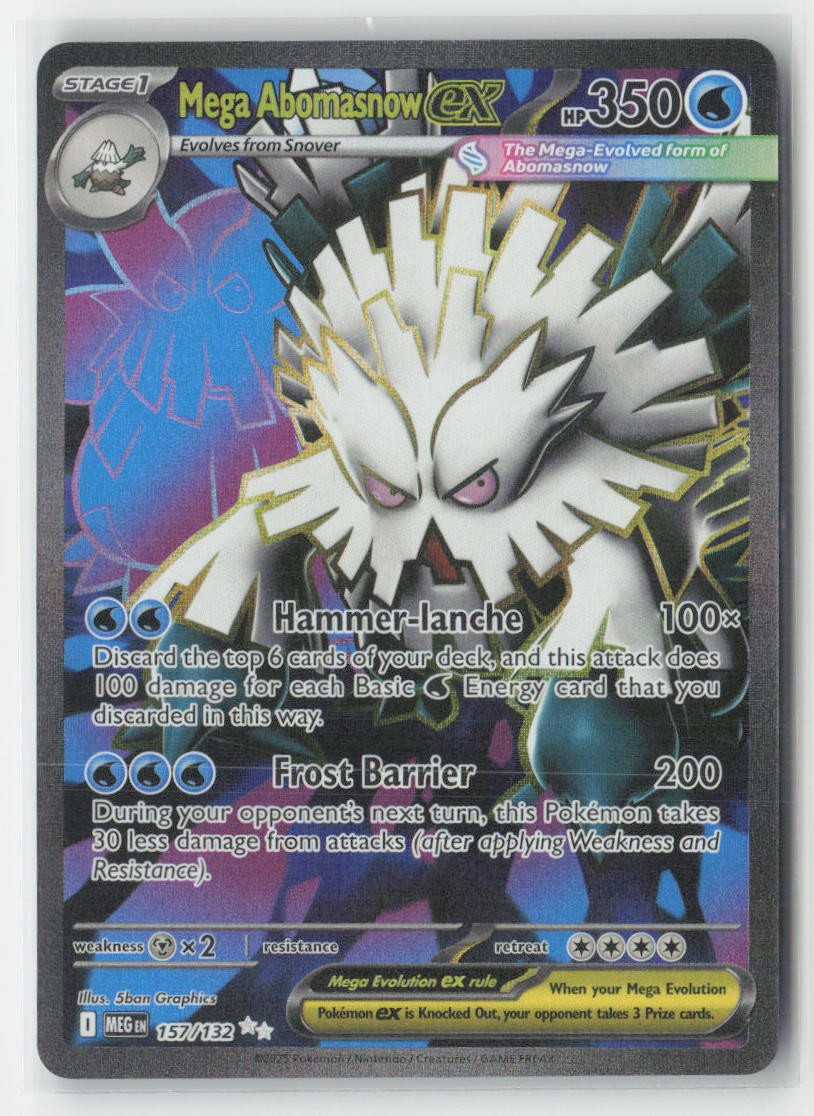 Mega Abomasnow ex 157/132 Ultra Rare Mega Evolution Pokemon Holo Near Mint
