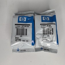 2-Pack Genuine HP 901XL High Yield Black Ink 901 Tri-Color Ink Expired