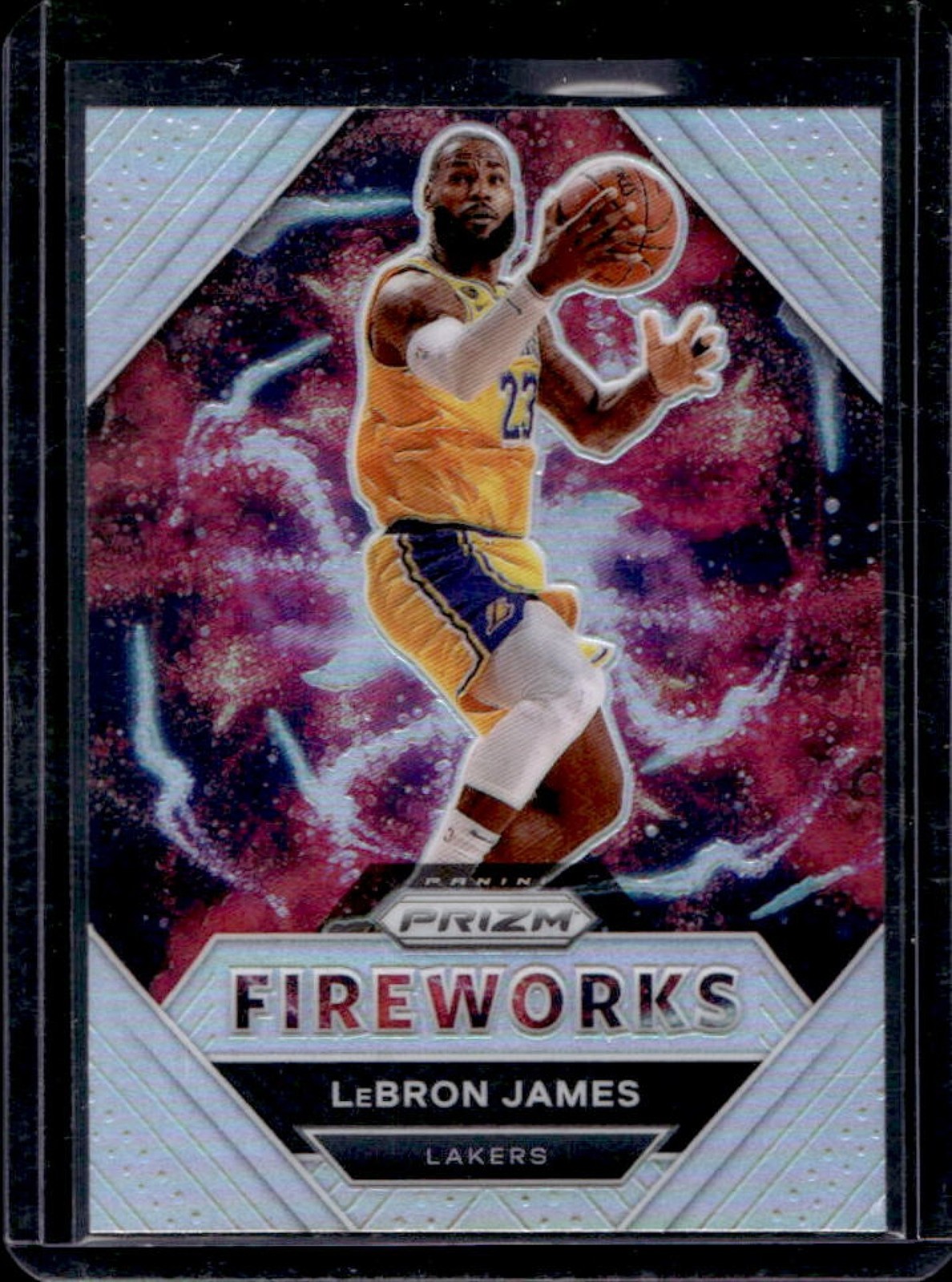 2020-21 Prizm LeBron James Fireworks Prizm Silver #29 Lakers
