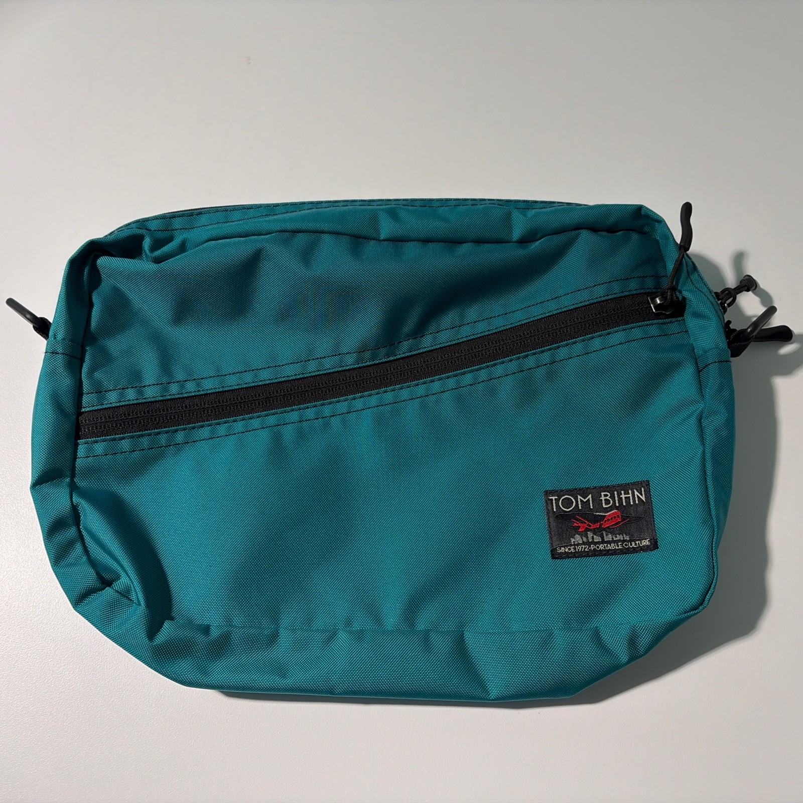 Tom Bihn Packing Cube Shoulder Bag ~ Viridian Teal Logo Patch ~ EUC ~ No Strap