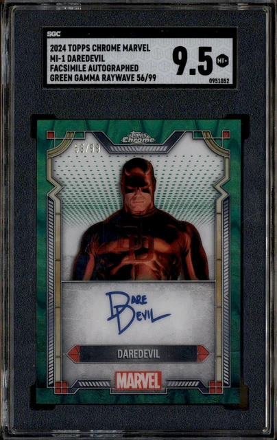 2024 Topps Chrome Faksimile Auto Green Gamma Raywave Daredevil /99 SGC 9.5