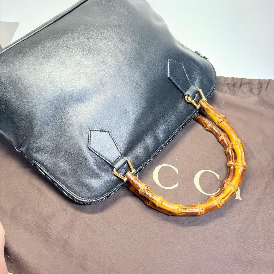 GUCCI Vintage Gucci Bamboo Tote Handbag Large — image 9