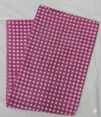 Indian Pink Check Cotton Dressmaking Sewing Running Craft Cotton Fabric 5 Yards
