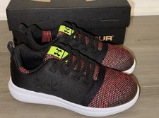 NEW Under Armour Charged 24/7 Low Toddler Boys Shoes Size 10K Kids Black Red