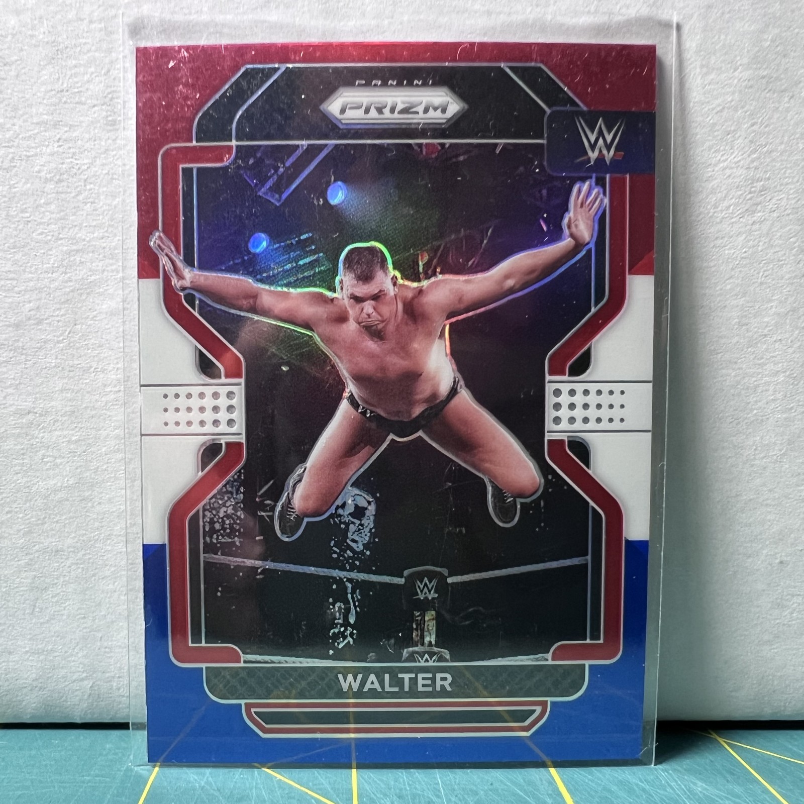 2022 Panini Prizm WWE - Walter #140 Red White & Blue Prizm