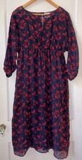Madewell x No 6 Floral Sheer Silk Dress Sz 0 Lined Drawstring Oversized Boho