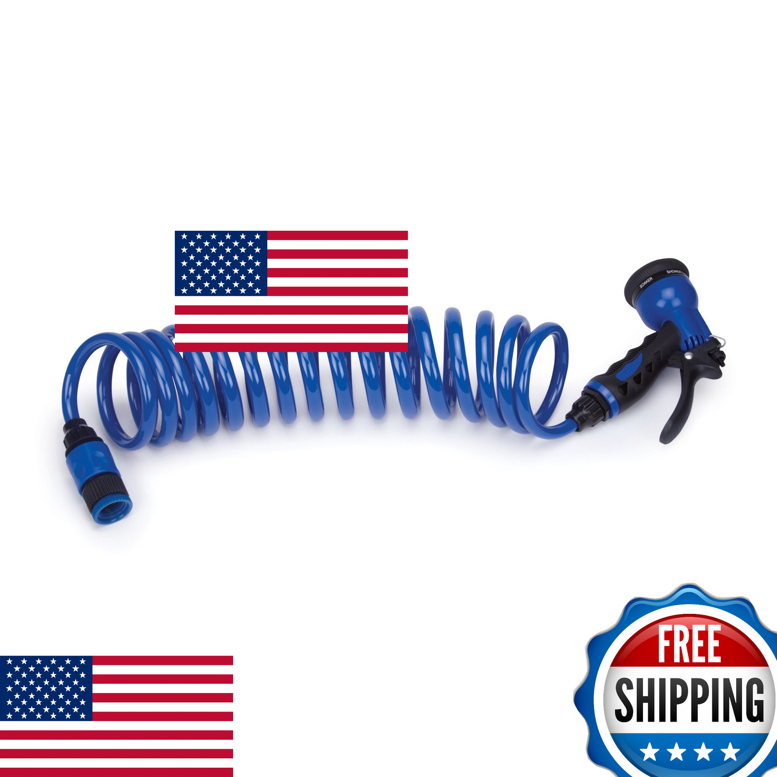 6-in-1 Coil Spray Hoses - Kink-free Quick-connect Hoses