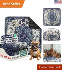Eco-Friendly Washable Pet Training Pads, Leak-Proof & Stylish Design 2-Pack