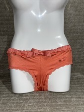Vintage Y2K Aerie Shiny Satin Orange Glossy Mirco Mini Shorts Sissy Panties XS