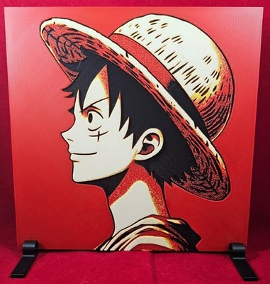 Anime Straw Hat Pirate Hueforge 3D Print Art Lithophane Wall Decor