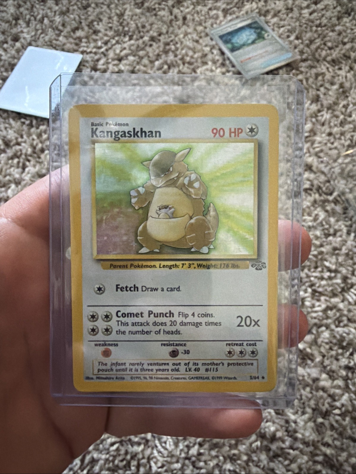 Kangaskhan #5 - Jungle Holo Rare - 1999 Pokemon TCG - HP/DMG