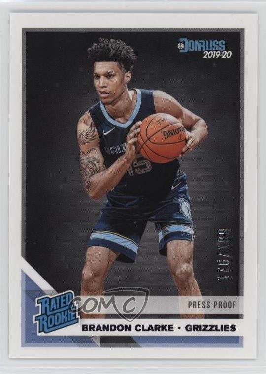 2019 Panini Donruss Rated Rookie Press Proof Purple /199 Brandon Clarke #220 3hd