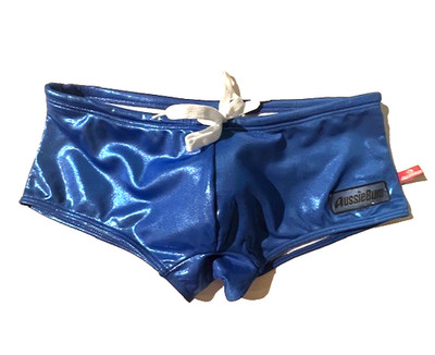 AussieBum Men's Sexy Blue Metallic Shine Sparkle Swim Trunk Swimsuit  sz M