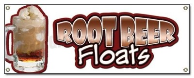 SignMission 72'' Root Beer Floats Banner Sign