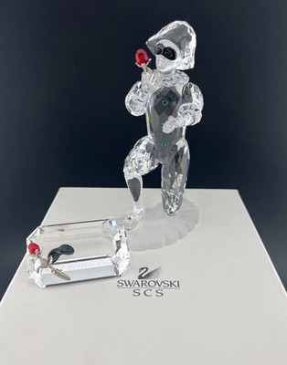 Swarovski Masquerade 1999 Pierrot Figurine w/ Plaque and Box