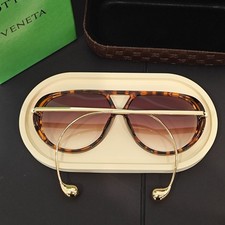 Bottega Veneta BV Women's Aviator Sunglasses Eyewear BV1273 Brown Lens