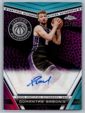 Domantas Sabonis 2024 Topps Chrome Pink Basketball Auto Card /55 - Kings #CA-DOS
