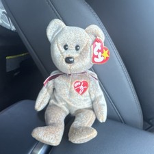Ty Beanie Babies Bear Plush with Heart Tag and 1999 Embroidery