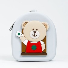 Starbucks Korea Bearista Delight Silicone Pouch Keyholder Keychain Blue Limited