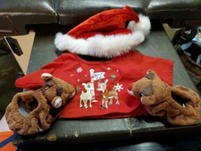 Rudolph Shirt Hat Slippers Build-A-Bear