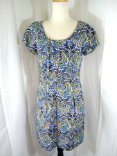 J. CREW Dress Womens 6 Allover Print Pockets Short Sleeves Silk Blend Knee Lengt