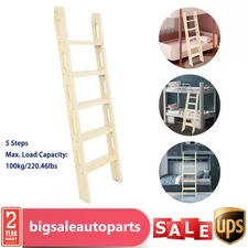 5 Steps Solid Wood Bunk Bed Ladder Bunkhouse Motorhome Ladder Long Climb Ladder