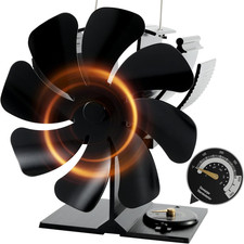 Tomersun 8 Blades Log Burner Stove Fan Wood Burner Heat Powered Fire Fans with