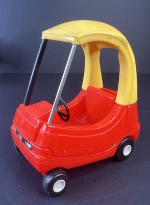 Vtg 90s Little Tikes Dollhouse Cozy Coupe Miniature Red Yellow